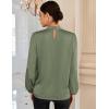 imageGRACE KARIN Womens Long Sleeve Satin BlouseMock Neck Work Silk ShirtsDressy Tops for Business Casual OfficeYellow Green