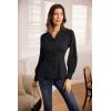 imageGRACE KARIN Womens Long Sleeve Tops Business Casual Dressy Button Down Peplum Blouses Fall Collared Work Elegant ShirtBlack