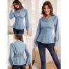 imageGRACE KARIN Womens Long Sleeve Tops Business Casual Dressy Button Down Peplum Blouses Fall Collared Work Elegant ShirtBlue