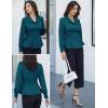 imageGRACE KARIN Womens Long Sleeve Tops Business Casual Dressy Button Down Peplum Blouses Fall Collared Work Elegant ShirtBlue Green