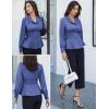 imageGRACE KARIN Womens Long Sleeve Tops Business Casual Dressy Button Down Peplum Blouses Fall Collared Work Elegant ShirtBlue Purple
