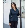 imageGRACE KARIN Womens Long Sleeve Tops Business Casual Dressy Button Down Peplum Blouses Fall Collared Work Elegant ShirtNavy Blue