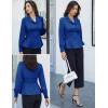 imageGRACE KARIN Womens Long Sleeve Tops Business Casual Dressy Button Down Peplum Blouses Fall Collared Work Elegant ShirtRoyal Blue