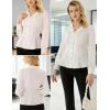 imageGRACE KARIN Womens Long Sleeve Tops Business Casual Dressy Button Down Peplum Blouses Fall Collared Work Elegant ShirtWhite