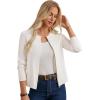 imageGRACE KARIN Womens Long Sleeve Zip Up Cardigan Sweaters Lightweight Fall Fashion Sweater Jacket Knitted Fall ClothesIvory White