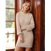imageGRACE KARIN Womens Mock Neck Long Lantern Sleeve Sweater Dress 2025 Oversized Casual Knit Pullover Tunic DressApricot