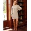 imageGRACE KARIN Womens Mock Neck Long Lantern Sleeve Sweater Dress 2025 Oversized Casual Knit Pullover Tunic DressApricot