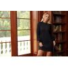 imageGRACE KARIN Womens Mock Neck Long Lantern Sleeve Sweater Dress 2025 Oversized Casual Knit Pullover Tunic DressBlack