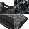 imageGRACE KARIN Womens Sequin Tops 2025 Cap Sleeve Sparkly Tops Glitter Party Dressy Blouses Fall V Neck Club Concert ShirtsSilver Black