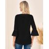 imageGRACE KARIN Womens V Neck Ruffle Tops 34 Sleeve Tops Business Casual Blouses Dressy Shirts Lace Patchwork ShirtsBlack