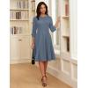 imageGRACE KARIN Work Dresses for Women 2025 34 Sleeve Fit and Flare Business Midi Dress Classy Office Dresses with PocketsDusty Blue