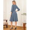 imageGRACE KARIN Work Dresses for Women 2025 34 Sleeve Fit and Flare Business Midi Dress Classy Office Dresses with PocketsDusty Blue