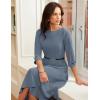 imageGRACE KARIN Work Dresses for Women 2025 34 Sleeve Fit and Flare Business Midi Dress Classy Office Dresses with PocketsDusty Blue