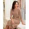 imageGRACE KARIN Work Dresses for Women 2025 34 Sleeve Fit and Flare Business Midi Dress Classy Office Dresses with PocketsLight Khaki