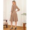 imageGRACE KARIN Work Dresses for Women 2025 34 Sleeve Fit and Flare Business Midi Dress Classy Office Dresses with PocketsLight Khaki
