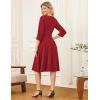 imageGRACE KARIN Work Dresses for Women 2025 34 Sleeve Fit and Flare Business Midi Dress Classy Office Dresses with PocketsRed
