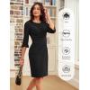 imageGRACE KARIN Work Dresses for Women 2025 34 Sleeve Sheath Business Dress Ruched Bodycon Office Cocktail DressBlack