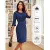 imageGRACE KARIN Work Dresses for Women 2025 34 Sleeve Sheath Business Dress Ruched Bodycon Office Cocktail DressNavy Blue