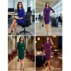 imageGRACE KARIN Work Dresses for Women 2025 34 Sleeve Sheath Business Dress Ruched Bodycon Office Cocktail DressPurple