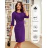 imageGRACE KARIN Work Dresses for Women 2025 34 Sleeve Sheath Business Dress Ruched Bodycon Office Cocktail DressPurple