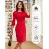 imageGRACE KARIN Work Dresses for Women 2025 34 Sleeve Sheath Business Dress Ruched Bodycon Office Cocktail DressRed