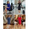 imageGRACE KARIN Work Dresses for Women 2025 34 Sleeve Sheath Business Dress Ruched Bodycon Office Cocktail DressRed
