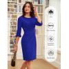 imageGRACE KARIN Work Dresses for Women 2025 34 Sleeve Sheath Business Dress Ruched Bodycon Office Cocktail DressRoyal Blue