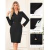 imageGRACE KARIN Work Dresses for Women 2025 Long Sleeve Business Dress Elegant Wrap Church Office Sheath Dress with PocketsBlack