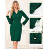 imageGRACE KARIN Work Dresses for Women 2025 Long Sleeve Business Dress Elegant Wrap Church Office Sheath Dress with PocketsGreen