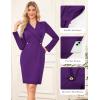 imageGRACE KARIN Work Dresses for Women 2025 Long Sleeve Business Dress Elegant Wrap Church Office Sheath Dress with PocketsPurple