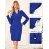 imageGRACE KARIN Work Dresses for Women 2025 Long Sleeve Business Dress Elegant Wrap Church Office Sheath Dress with PocketsRoyal Blue