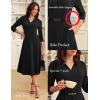 imageGRACE KARIN Work Dresses for Women 2025Midi Business Dress34 Sleeve Classy Fit and Flare Dress with PocketBlack