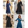 imageGRACE KARIN Work Dresses for Women 2025Midi Business Dress34 Sleeve Classy Fit and Flare Dress with PocketPurple