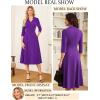 imageGRACE KARIN Work Dresses for Women 2025Midi Business Dress34 Sleeve Classy Fit and Flare Dress with PocketPurple