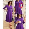 imageGRACE KARIN Work Dresses for Women 2025Midi Business Dress34 Sleeve Classy Fit and Flare Dress with PocketPurple