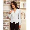 imageGRACE KARIN Work Shirts for Women Lantern Long Sleeve V Neck Blouse Button Down Elegant Business Office TopIvory White