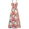imageGRACE KARIN 2025 Womens Summer Spaghetti Strap Maxi Dress Smocked Floral Dress Sleeveless Boho Beach Sundress with PocketsGreen Red Floral