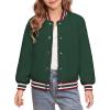 imageGRACE KARIN Girls Fleece Jacket Button Down Varsity Coat Fall Winter Baseball Outwear Clothes with Pocket for 714YDark Green