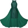 imageGRACE KARIN Girls Halter Neck Sequin Dress 614Y Kids Fancy Formal Party Christmas Sparkly Pageant Birthday DressesDark Green
