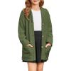 imageGRACE KARIN Girls Open Front Cardigan Long Sleeve Popcorn Knit Sweaters Outwear Coat with PocketsGreen