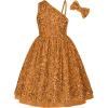 imageGRACE KARIN Girls Sequin Dress One Shoulder Wedding Party Gown with Hair Bow 512YMustard Yellow