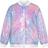 imageGRACE KARIN Girls Sequin Jacket Kids Bomber Zip Outwear Sparkle Fall Costume Top Dress Coat Size 514Mermaid
