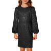 imageGRACE KARIN Girls Sparkly Sequin Formal Dress Long Sleeve Bodycon Fancy Party Dress 514YBlack