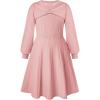 imageGRACE KARIN Girls Sweater Dress Bow Collar Pleated Skirt 614Y Back to School Outfit Knit Fall Winter DressLight Pink