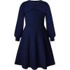 imageGRACE KARIN Girls Sweater Dress Bow Collar Pleated Skirt 614Y Back to School Outfit Knit Fall Winter DressNavy Blue