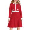 imageGRACE KARIN Girls Sweater Fall Dress Long Sleeve Knit A Line Contrast Casual Winter Dresses 614YChristmas Red