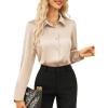 imageGRACE KARIN Satin Blouses for Women Long Sleeve Business Shirt Work Dressy Casual Tops Professional Office OutfitBeige