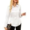 imageGRACE KARIN Satin Blouses for Women Long Sleeve Business Shirt Work Dressy Casual Tops Professional Office OutfitWhite