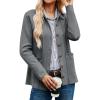 imageGRACE KARIN Women Casual Cardigan Knit Button Down Jacket Long Sleeve Sweater Blazer with PocketsDark Gray