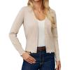 imageGRACE KARIN Women Cropped Cardigan Sweaters Lightweight Long Sleeve Shrug Button Up V Neck Knit Sweater Tops FallApricot